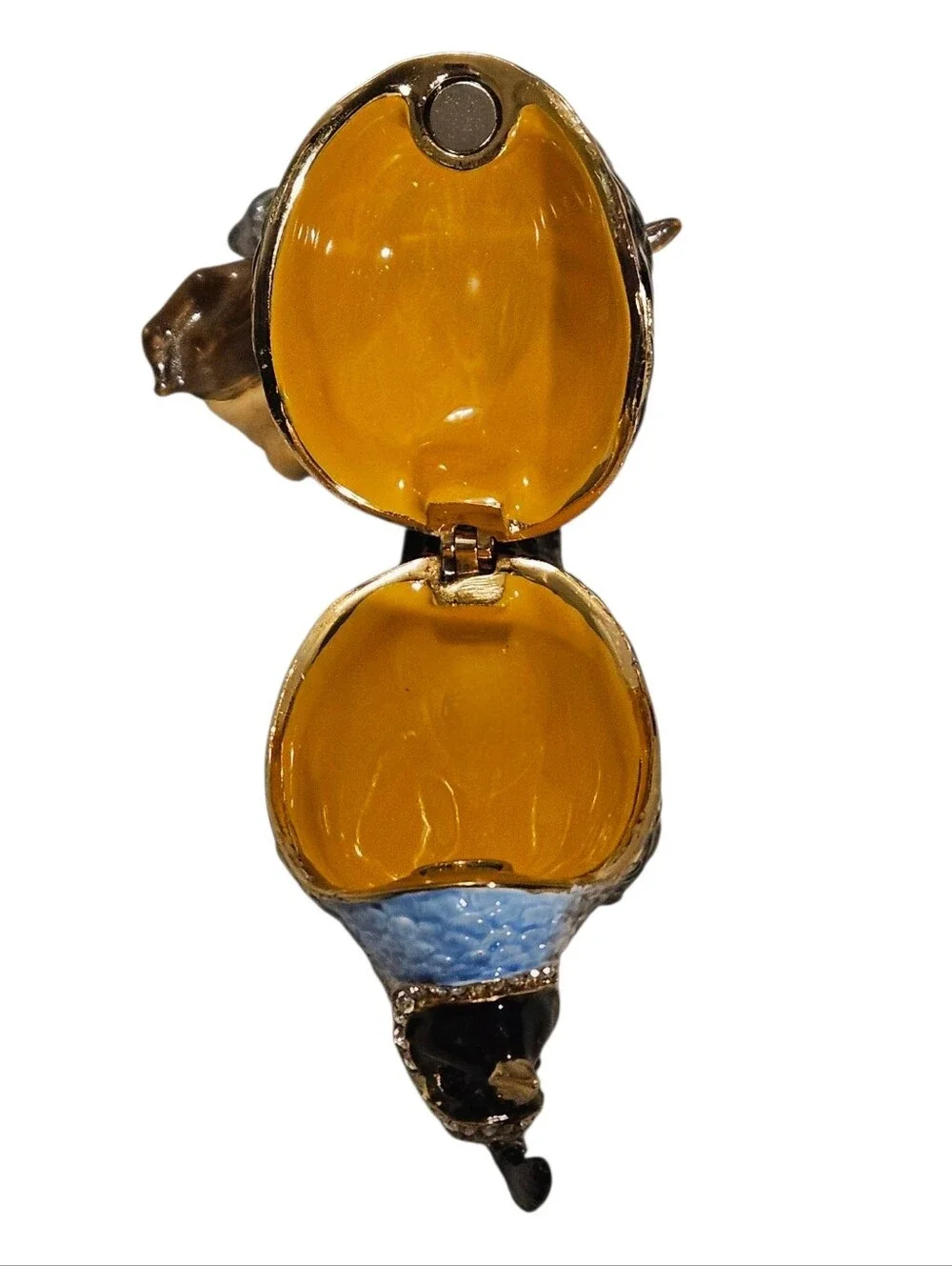 Bejeweled Quail Bird Perched On A Log Trinket Box